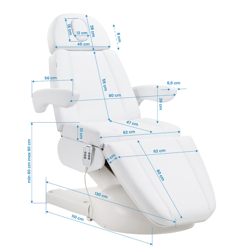 Kozmetické kreslo Azzurro Lux 3m biele 15