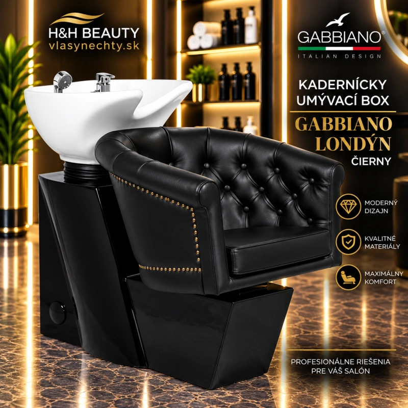 KADERNÍCKY UMÝVACÍ BOX GABBIANO LONDYN ČIERNY