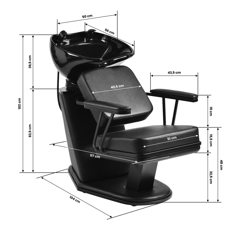 Gabbiano kadernícky umývací box Madrid čierna 7