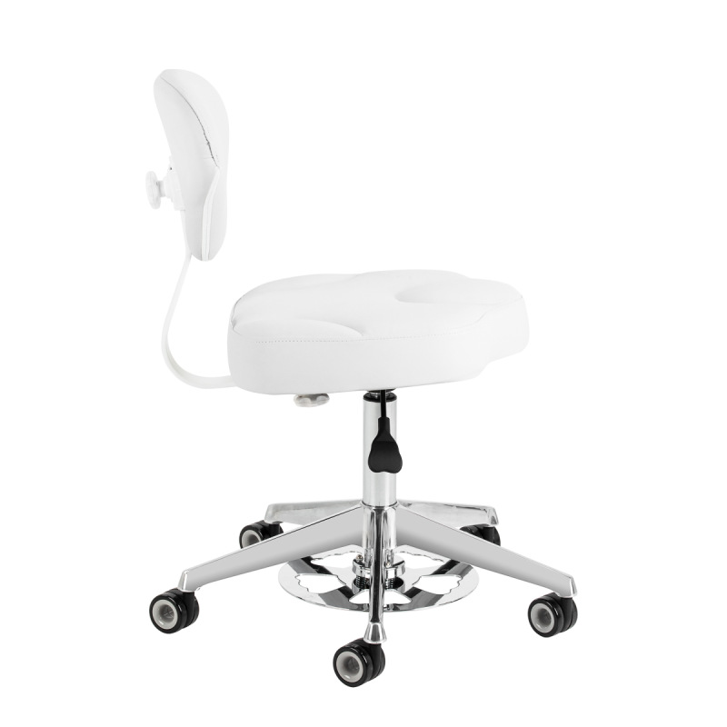 Taboret kosmetyczny Azzurro 156-F bump-up śnieżnobiały 3
