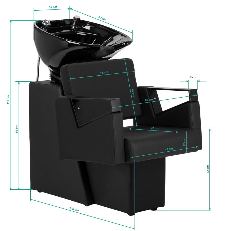 Myjnia fryzjerska Hair System Duplex Noir czarna 13