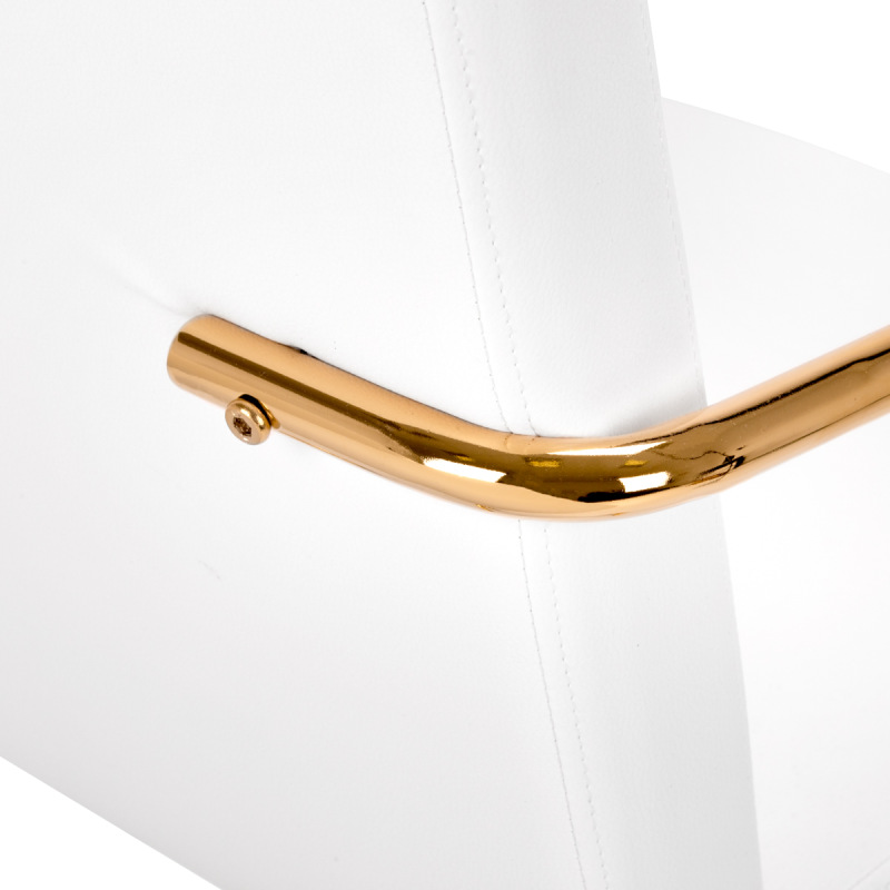 Krzesło kosmetyczne QS-OF211G złoto białe 7