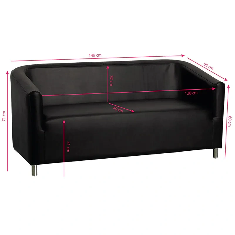 SOFA DO ČAKÁRNE GABBIANO M021 ČIERNA 1