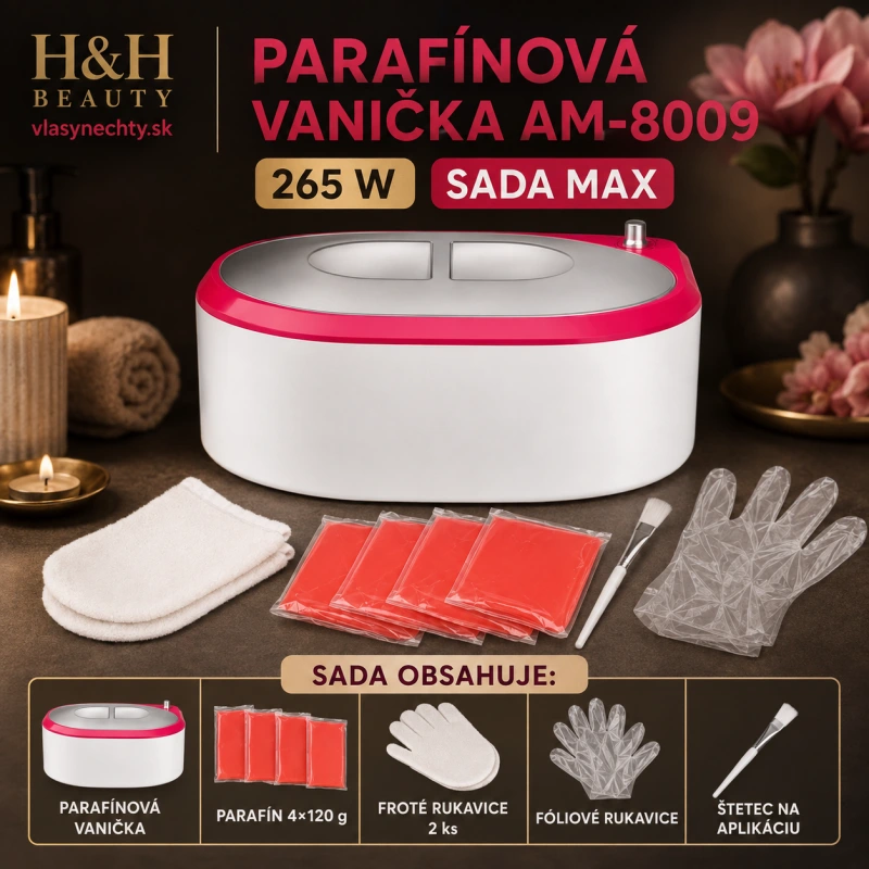 PARAFINOVÁ VANIČKA AM-8009 265W SADA MAX