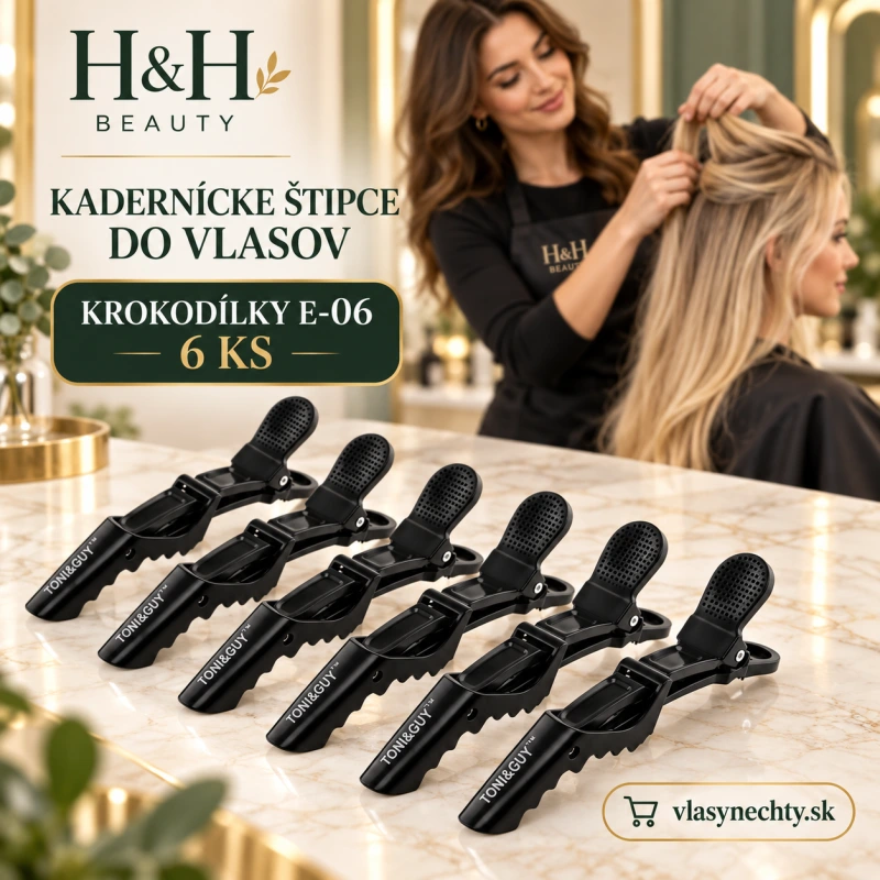 KADERNÍCKE ŠTIPCE DO VLASOV KROKODÍLKY E-06 6 KS