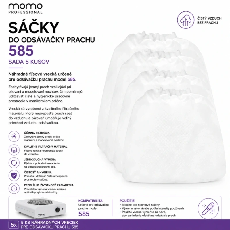 SÁČKY DO ODSÁVAČKY PRACHU 585 SADA 5 KUSOV 2