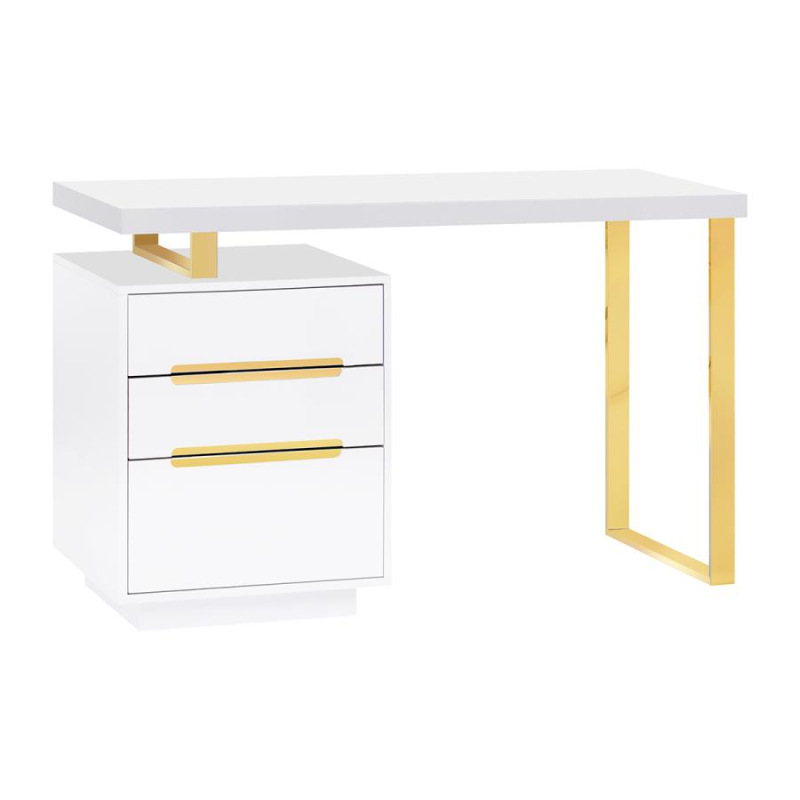 KOZMETICKÝ STOLÍK 3311G ZLATÝ BIELY 2