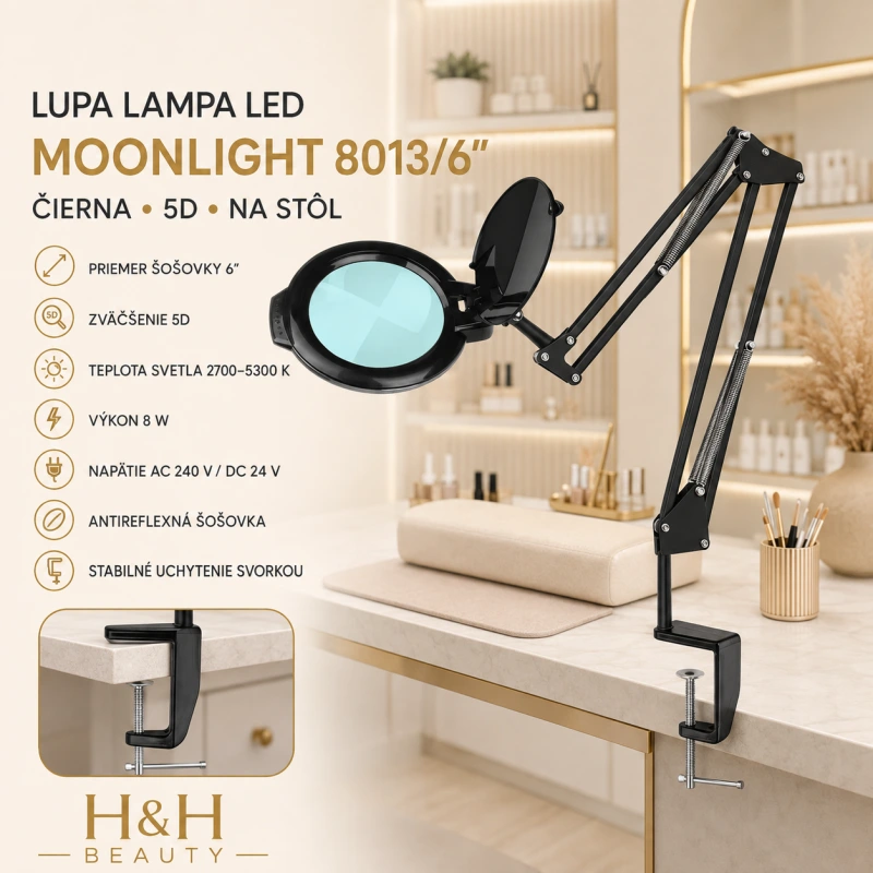 LUPA LAMPA LED MOONLIGHT 8013/6" ČIERNA NA STÔL
