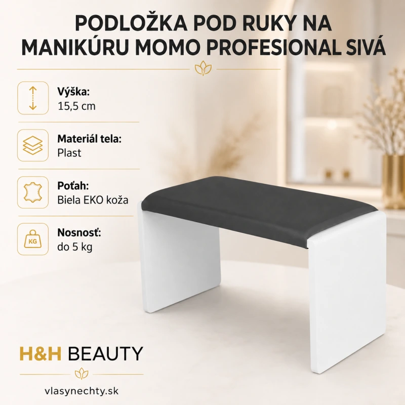 PODLOŽKA POD RUKY NA MANIKÚRU MOMO PROFESIONAL SIVÁ