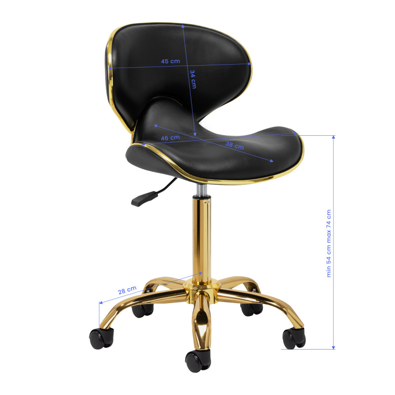 Taboret kosmetyczny Gabbiano Q-4599G v2 czarny 6