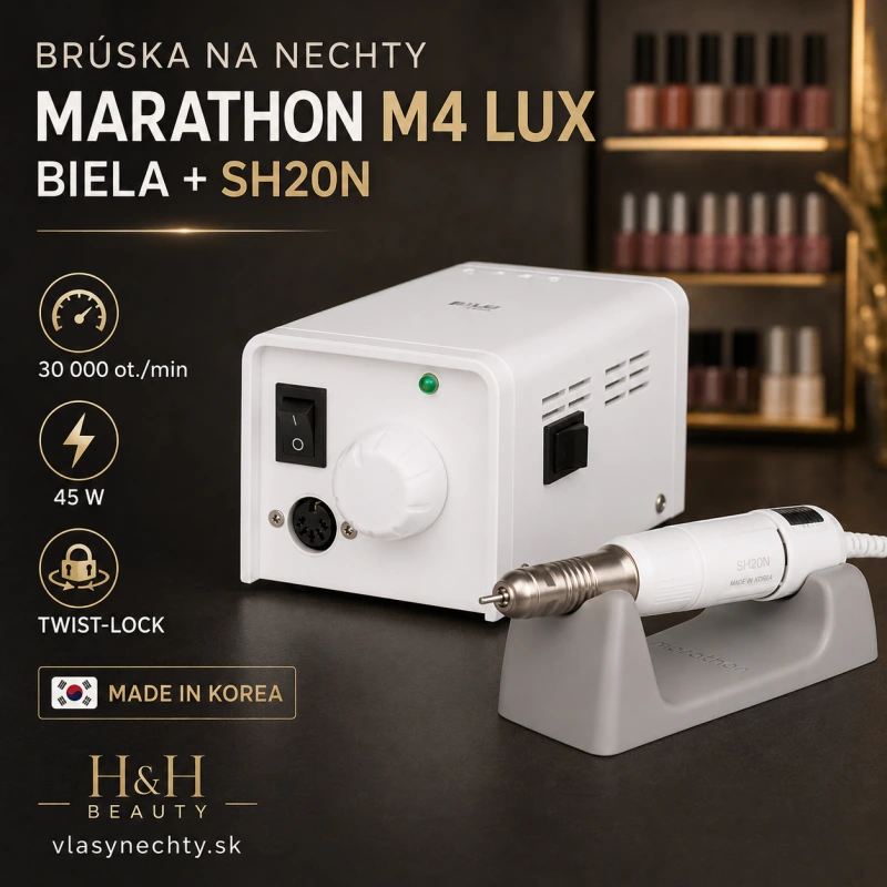 BRÚSKA NA NECHTY MARATHON M4 LUX BILEA BEZ NOŽNÉHO PEDÁLA