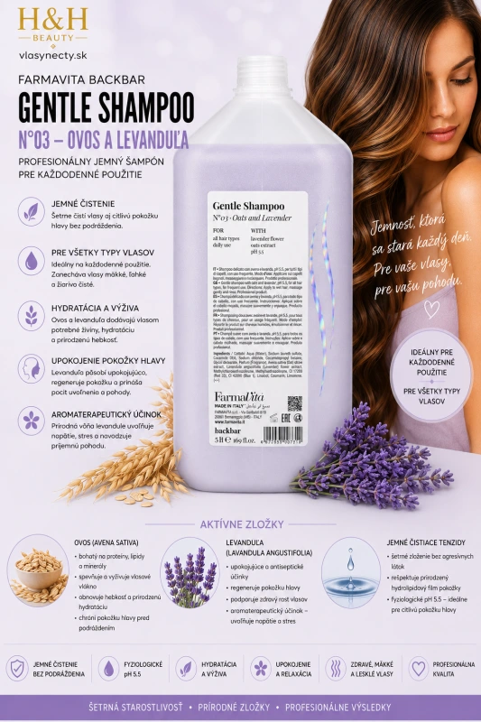 Farmavita BACKBAR GENTLE SHAMPOO Č.03 - OVOS A LEVANDUĽA 5000ml 2