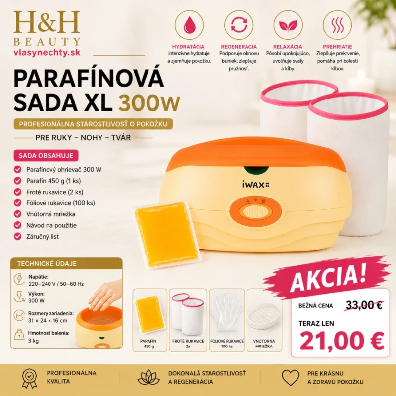 PARAFÍNOVA SADA XL 300W, Froté rukavice 2x, parafin 450 g, Fóliové rukavice 100 ks 8