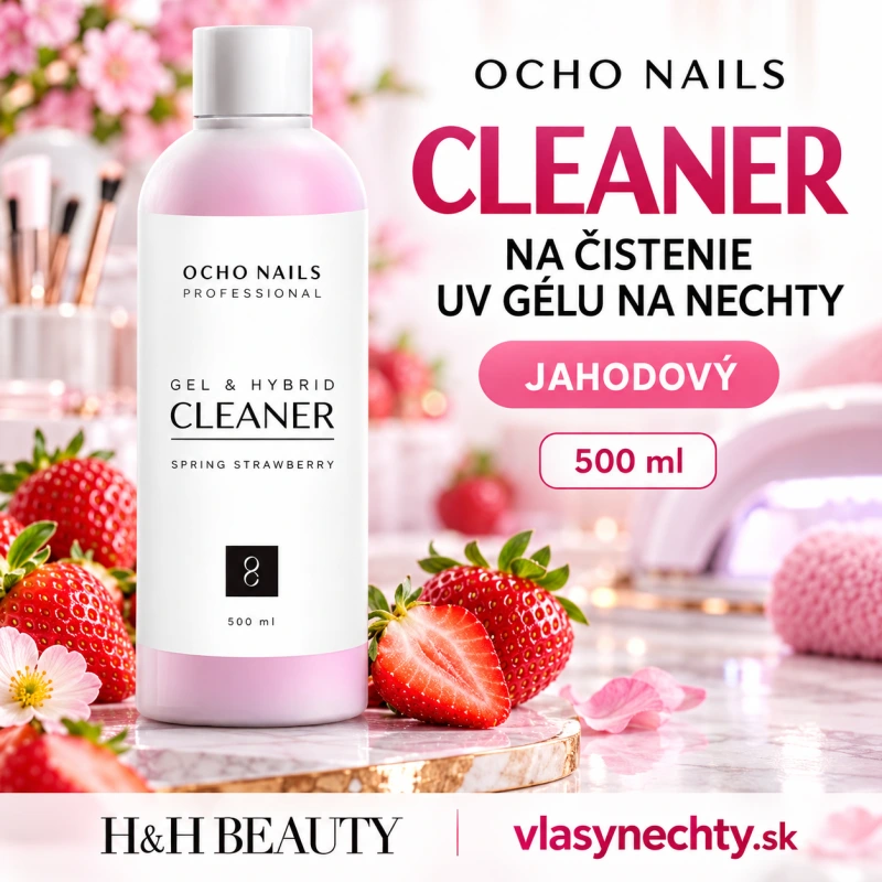 OCHO NAILS CLEANER NA ČISTENIE UV GÉLU NA NECHTY JAHODOVÝ 500ML