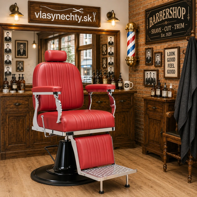 BARBERSKE KRESLO GABBIANO ELIAS ČERVENÉ