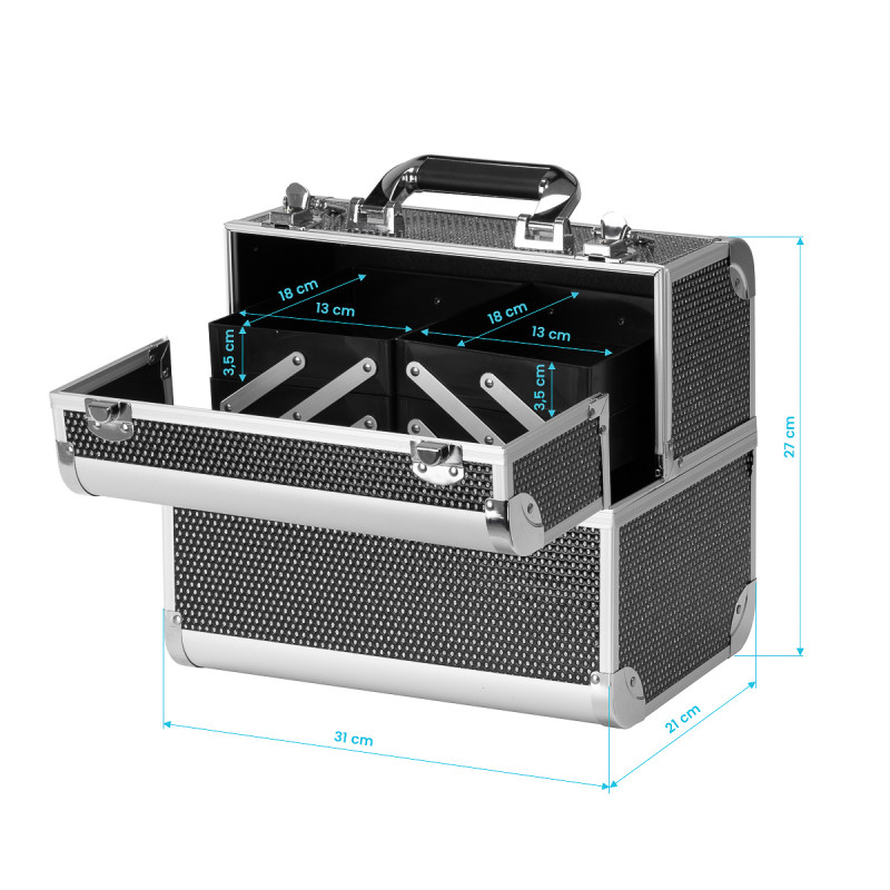 Kozmetický kufrík čierny 44 8