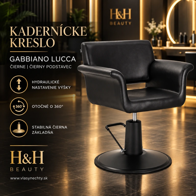 KADERNÍCKE KRESLO GABBIANO Lucca čierna
