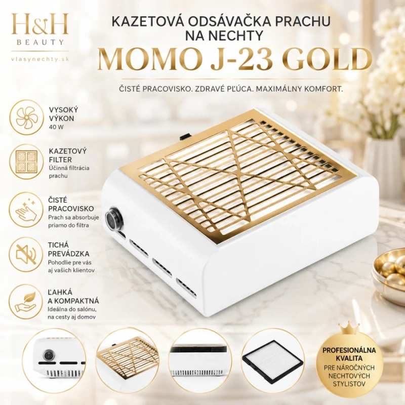 KAZETOVÁ ODSÁVAČKA PRACHU NA NECHTY MOMO J-23 Gold 10