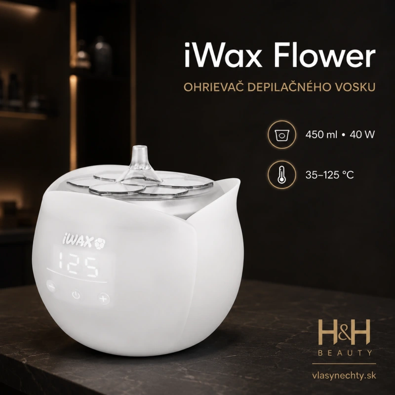 iWax Flower OHRIEVAČ DEPILAČNÉHO VOSKU V PLECHOVKE biely 40W 450ml biely