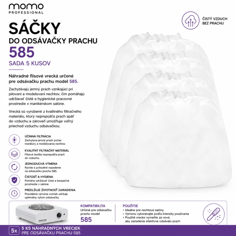 SÁČKY DO ODSÁVAČKY PRACHU 585 SADA 5 KUSOV