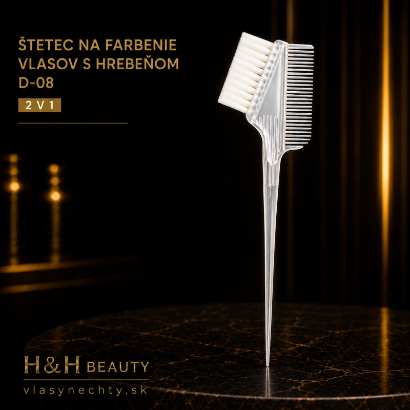 Štetec na farbenie vlasov s hrebeňom D-08 – 2 v 1