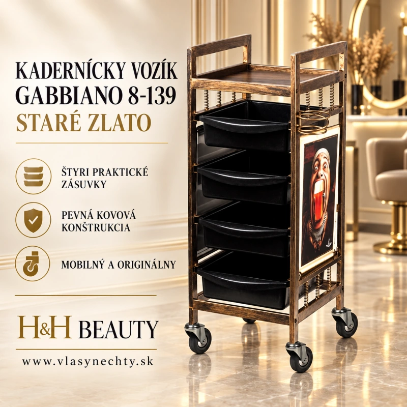 KADERNÍCKY VOZÍK GABBIANO 8-139 – STARÉ ZLATO