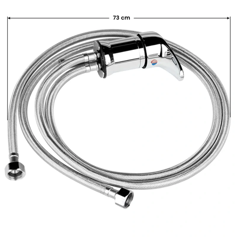 BATÉRIA KADERNÍCKEHO UMÝVACIEHO BOXU CHROM S01 - Dĺžka hadice 73 cm 1