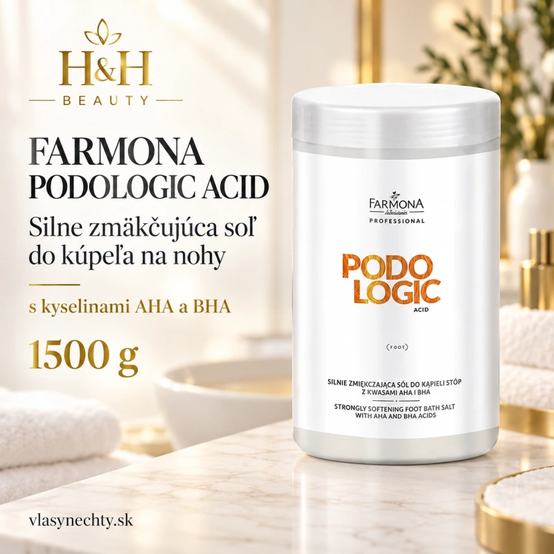 FARMONA PODOLOGIC ACID Silne zmäkčujúca soľ do kúpeľa na nohy s kyselinami AHA a BHA 1500g
