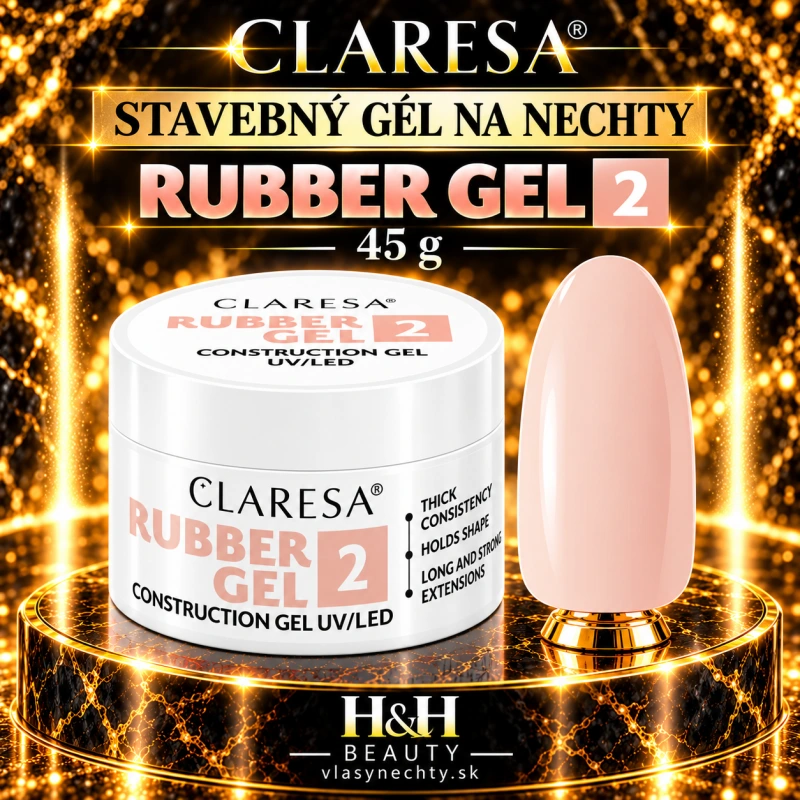 CLARESA STAVEBNÝ GÉL NA NECHTY Rubber gel 2 45g
