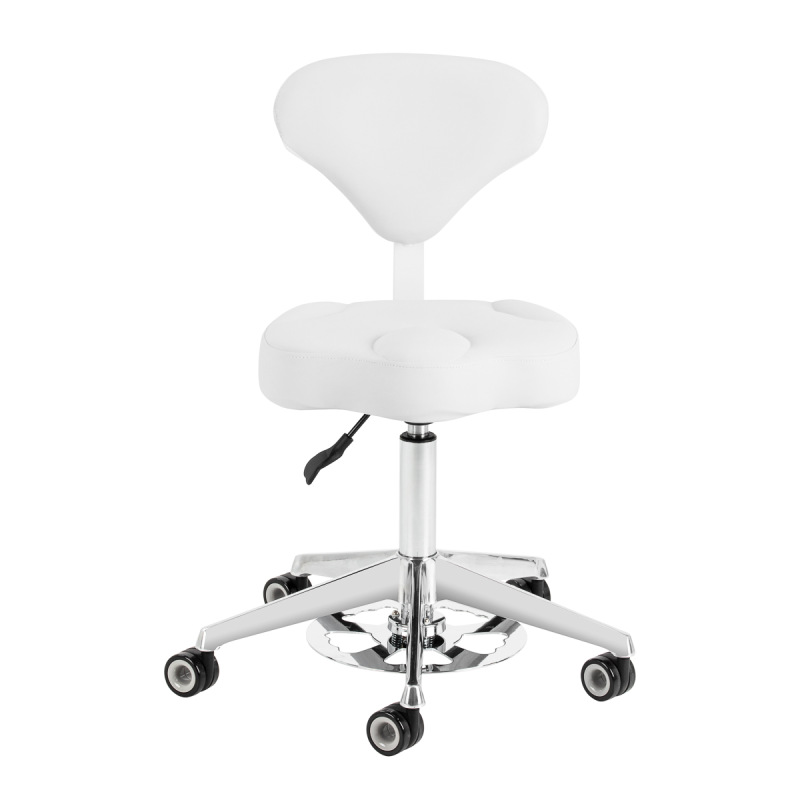 Taboret kosmetyczny Azzurro 156-F bump-up śnieżnobiały 1