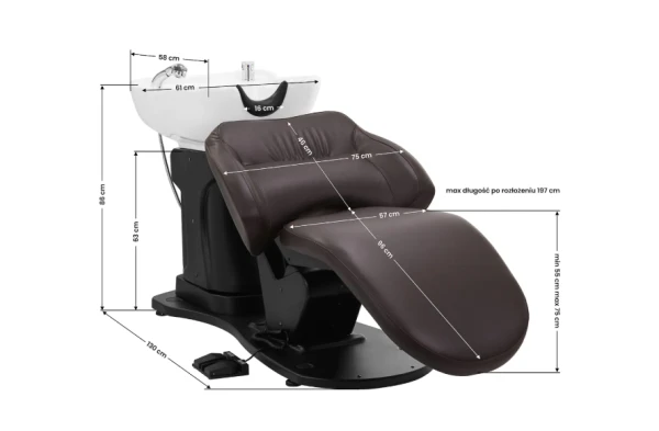 Gabbiano elektrický kadernícky umývací BOX TRYCHO hnedý 1