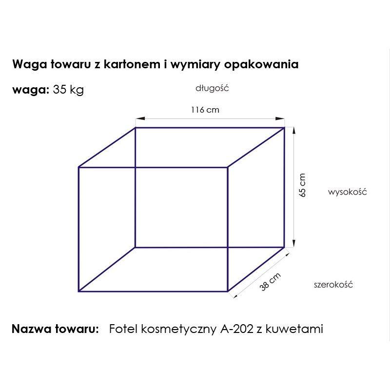 Fotel kosmetyczny A202 z kuwetami biały