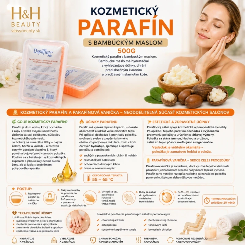 KOZMETICKÝ PARAFÍN DEPILFLAX BAMBUCKÉ MASLO 500g 1 ks 3