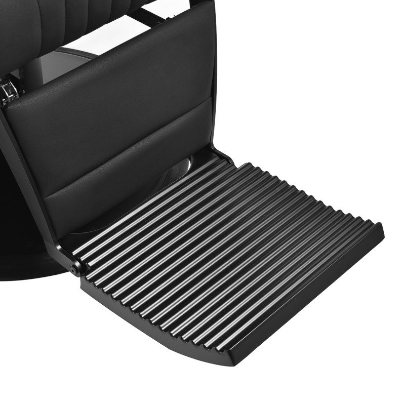 Holičské kreslo Gabbiano Levi, čierne s čiernym rámom, bez prešívania na operadle 11