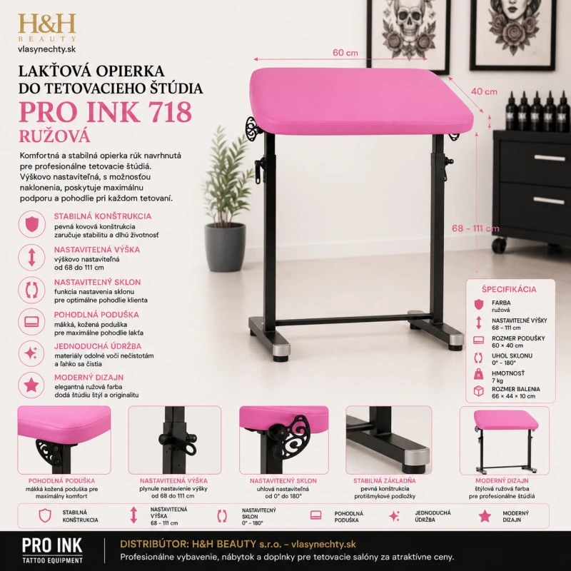 OPIERKA NA TETOVANIE PRO INK 718 RUŽOVÁ