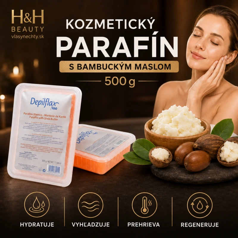 KOZMETICKÝ PARAFÍN DEPILFLAX BAMBUCKÉ MASLO 500g 1 ks