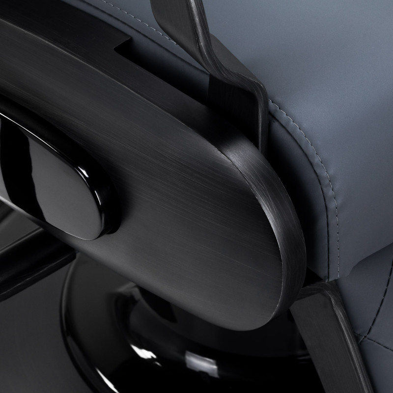 BARBERSKE KRESLO GABBIANO Francesco v grafitovej farbe s brúseným čiernym rámom 10