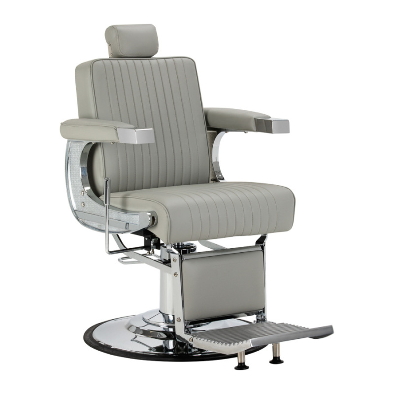 BARBERSKÉ KRESLO GABBIANO VISIONERIO – ŠEDÉ | Chrómový rám 18
