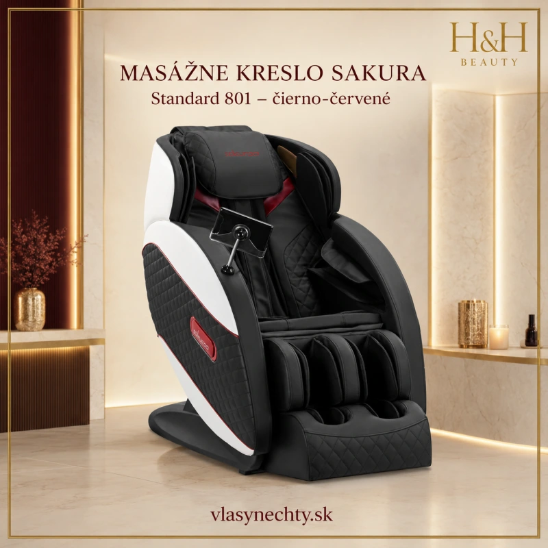 MASÁŽNE KRESLO SAKURA Standard 801 čierno- červené