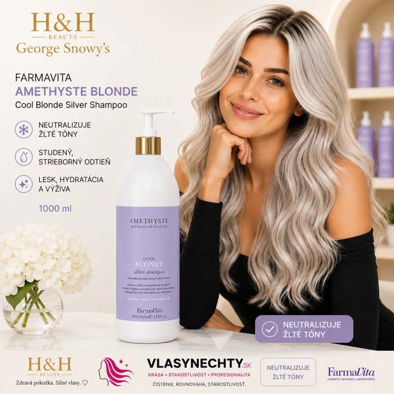 Farmavita AMETHYSTE BLONDE Cool Blonde Silver Shampoo 1000ml