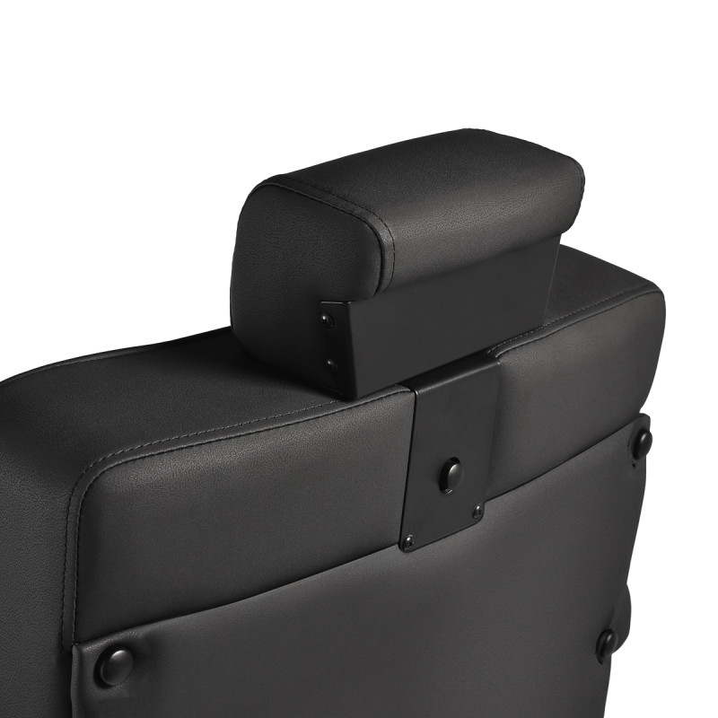 Holičské kreslo Gabbiano Levi, čierne s čiernym rámom, bez prešívania na operadle 12