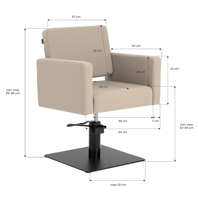 KADERNÍCKE KRESLO GABBIANO VITORIA šedo-bežové 9