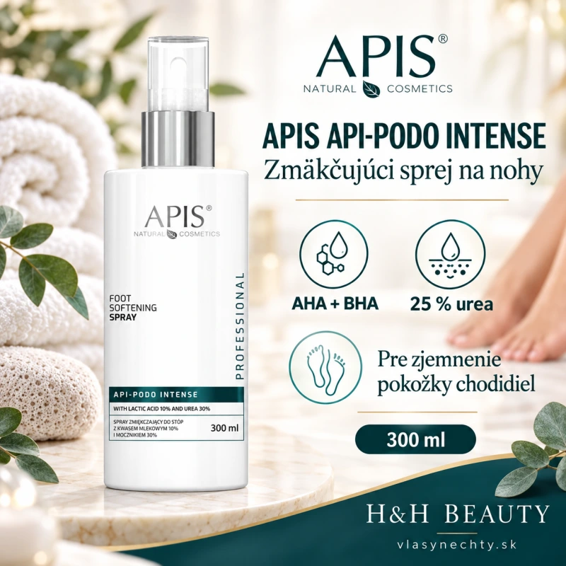Zmäkčujúci sprej na nohy s AHA, BHA a 25% ureou Apis Api-Podo Intense 300ml