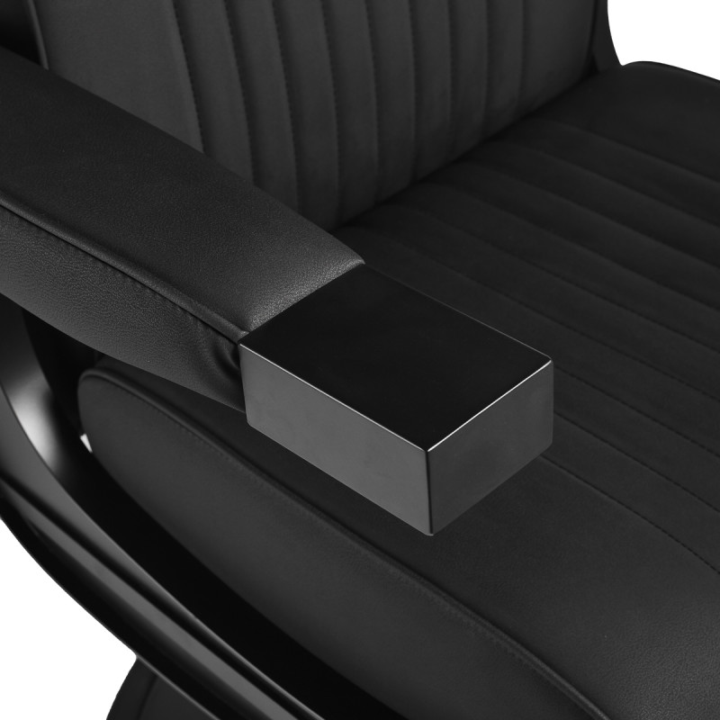 Holičské kreslo Gabbiano Levi, čierne s čiernym rámom, bez prešívania na operadle 8