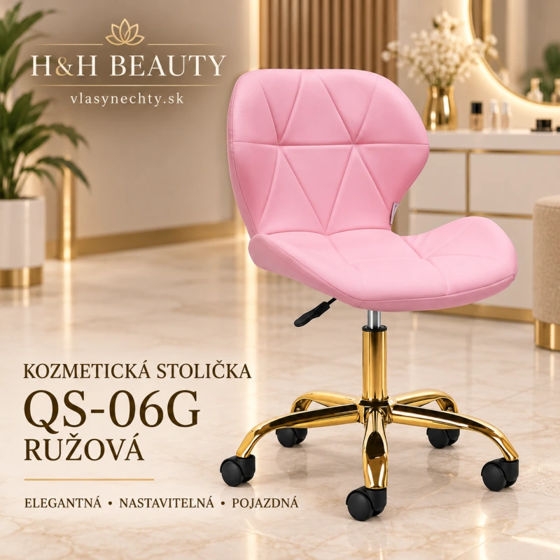 Kozmetická stolička QS-06G ružová