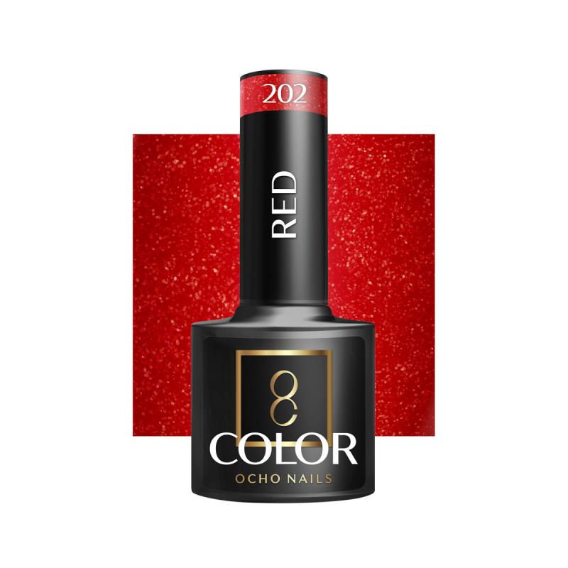 OCHO NAILS HYBRIDNÝ LAK NA NECHTY red 202 -5 g