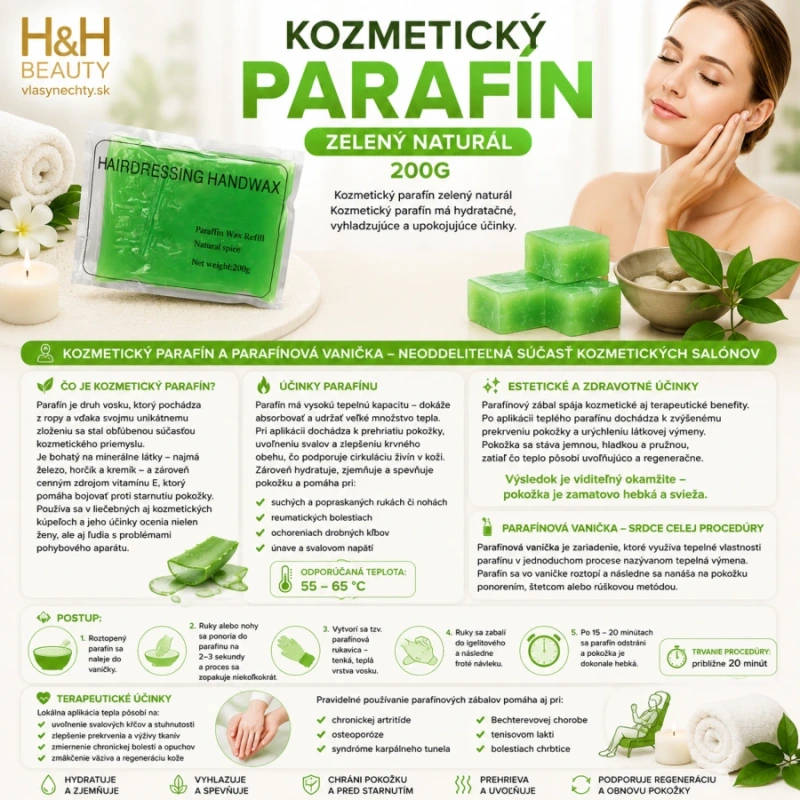 KOZMETICKÝ PARAFÍN ZELENÝ NATURÁL 200G 2