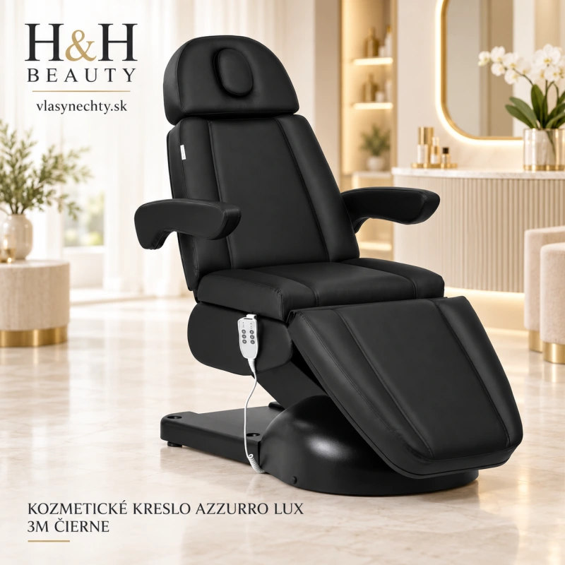 Kozmetické kreslo Azzurro Lux 3m čierne