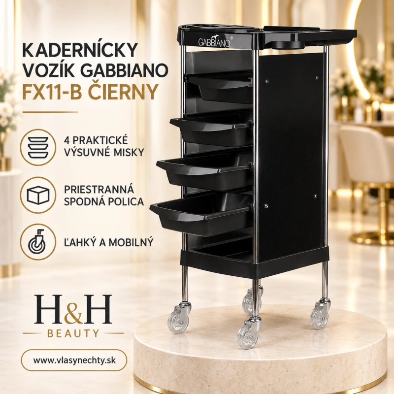 KADERNÍCKY VOZÍK GABBIANO FX11-B ČIERNY
