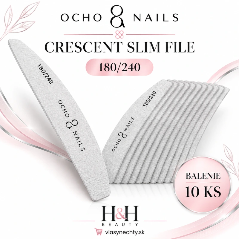 Ocho Nails Crescent slim file 180/240 10 ks